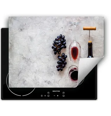 Immagine prodotto di DarHaus Piastra di copertura per fornelli 80x52 cm Tappetino antiscivolo Roll-up, rosso - Vino