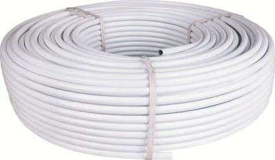 A coil of white PEX pipe.