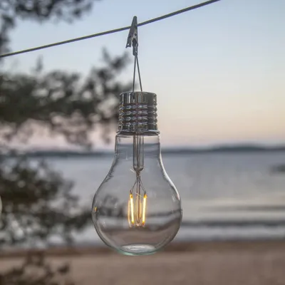 Produktbild von LED-Solar-XL Glühbirne outdoor 18 x 10 cm, warmweißes Filament, Dämmerungssensor