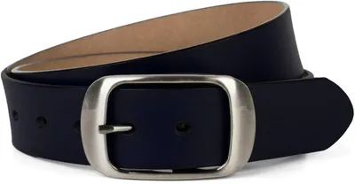 Produktbild von styleBREAKER Uni Echtleder Gürtel 3,7 cm | Glänzendes Rindsleder | Dezent gebürstete Schnalle | Eleganter Look für Anzug & Jeans | Kürzbar