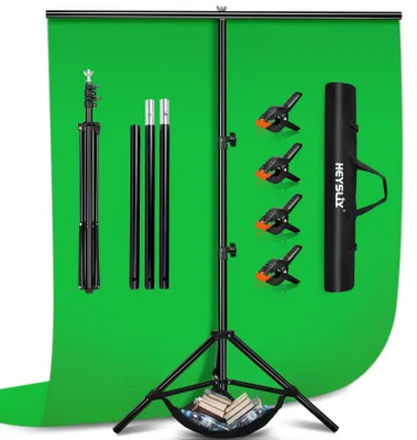 Productafbeelding van Groene achtergronddoek met statief – 2 x 3 meter fotobackdrop