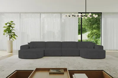 Produktbild von ALTDECOR Ecksofa in U-Form  MARI-U2 - 388x171x79,5 cm  Dunkelgrau -  Corner Sofa Bett Eckcouch Couch L-Form Wohnlandschaft  Cauchsofa