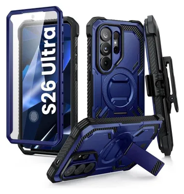 Produktbild von Handyhülle für Galaxy S26 Ultra, Supcase i-Blason Armorbox Mag KickStand Clip SP mit MagSafe, Dunkelblau