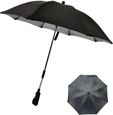 Zdjęcie produktu dla Parasol przeciwsłoneczny do wózka czarny, ochrona UV, do wózka
