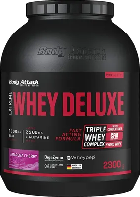 Produktbild von Body Attack Extreme Whey Deluxe 2300g Amarena Cherry Cream