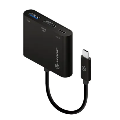 Produktbild von ALOGIC MP-UCHDCH, USB Typ-C, HDMI, USB 3.2 Gen 1 (3.1 Gen 1), Schwarz, 20 V, 3 A