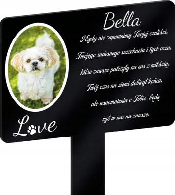 Image de Plaque commémorative avec photo pour la tombe du chien, bougie personnalisée