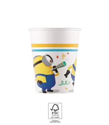 Produktbild von 8 Party Minion Pappbecher 200ml