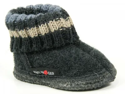 Produktbild von Haflinger Schuhe Kinder Hausschuhe Hüttenschuhe Wolle Paul graphit 631051-0-077, Größe:22 EU, Farbe:Grau