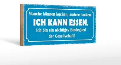 Produktbild von Holzschild Spruch 27x10cm manche können kochen ich kann essen