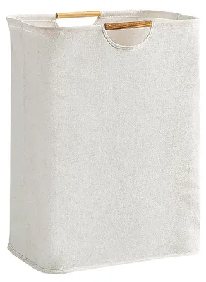 Image de Grand panier à linge, imperméable, pliable, avec poignée en bois, pour la salle de bains, 40 cm