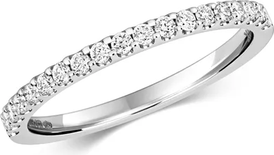 Produktbild von 9 Karat (375) Weißgold Halb Eternity Damen - Diamant Ring Brillant-Schliff 0.26 Karat H - I1, 49 (15.6); TRS2973RSJ