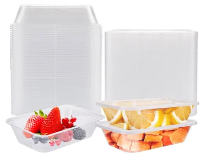 Produktbild von 50 Stück Meal Prep Boxen 400ml Gefrierdosen mit Deckel