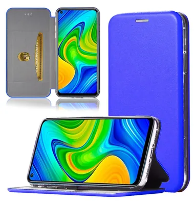 Produktbild von Handy Schutz Hülle für Xiaomi Redmi Note 9 Handytasche mit Magnetdeckel Kartenfach und Standfunktion Klapphülle Blau