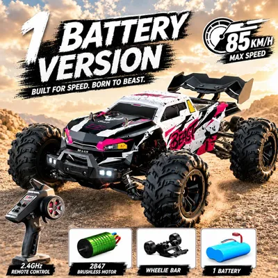 Produktbild von RC-Monstertruck - Offroad-Buggy 4x4 - Maßstab 1:16 - 2847 Brushless-Motor - 2,4-GHz-Fernsteuerung - LED-Scheinwerfer - 1 Akku
