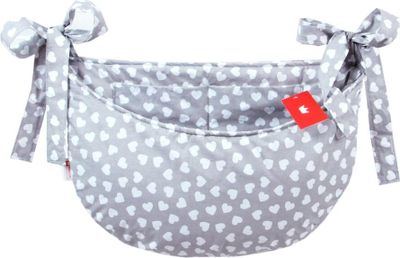 BABYLUX Babybetttasche Organizer BETTTASCHE Spielzeugtasche 95. Herzen Grau