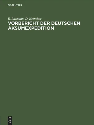 Produktbild von Vorbericht der Deutschen Aksumexpedition