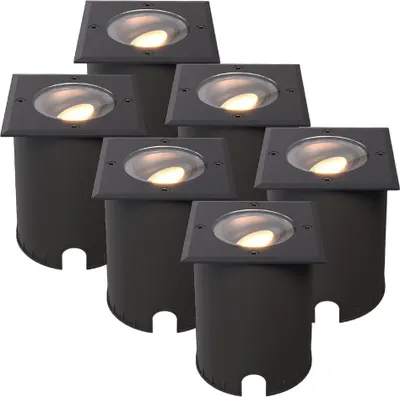 Image de HOFTRONIC - Spot au sol LED 4W IP67 Dimmable Noir lot de 6