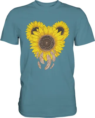 Produktbild von Sonnenblumen Gärtner Shirt Garten Motiv – Stone Blue / S
