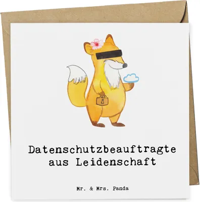 Produktbild von Mr. & Mrs. Panda Klappkarte Datenschutzbeauftragte Leidenschaft - Weiß - Geschenk, Beruf, Grußkarte, Glückwunschkarte, anlasskarte, Datenschutz, doppelkarte, faltkarte