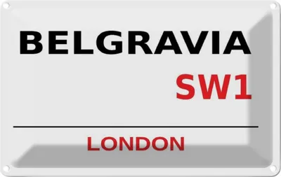 Produktbild von vianmo Blechschild 20x30 cm Street Belgravia SW1 Abenteuer Reisen England Urlaub