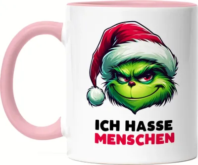 Produktbild von Ich hasse Menschen Tasse Rosa Christmas Hasser Ironisch Witziger Spruch