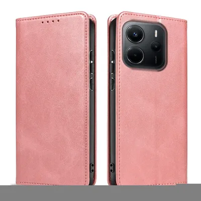 Produktbild von Handyhülle für Xiaomi Redmi Note 14 Kunstleder Flip Cover Hülle Klapphülle Case Kartenfach Farbe: Rosa