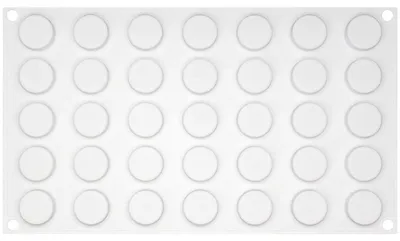 Image de Moule en silicone rond, avec 35 cavités, pour la fabrication de gâteaux, de chocolats, de résine, de bougies, dimensions des cavités : environ 2,3 x 1,1 cm