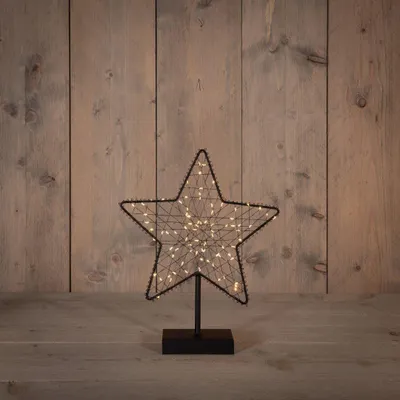Productafbeelding van Ster op voet metaal classic warm 85 LED 28x34,5 cm Anna's Collection