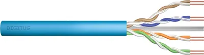 Produktbild von DIGITUS Installations-Telekommunikationskabel Kategorie 6A, U/UTP, DCA, AWG 23/1, LSOH, 50 m, blau, folienummantelt