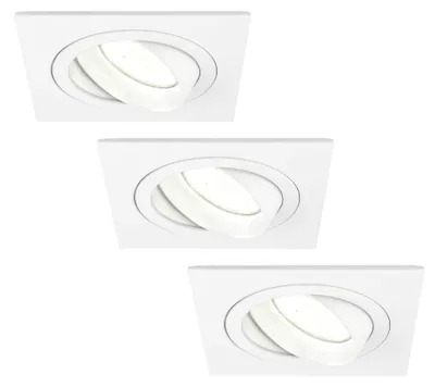 Produktbild von Ledvion 3er Set LED Einbaustrahler Weiss 3W dimmbar Neutralweiss