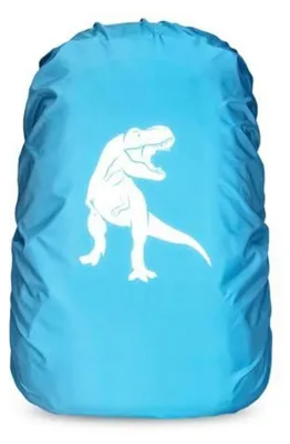 Produktbild von Regenhülle Rucksack wasserdicht Blau mit reflektierendem Streifen