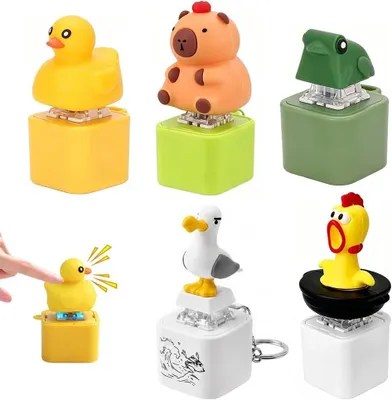 Productafbeelding van Fidget toys sleutelhangers met lichten en geluid - Set van 5