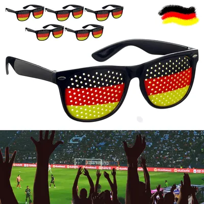Produktbild von Brille Deutschland 6er Set Fanbrille Sonnenbrille Schwarz/Rot/Gold Fanartikel Fussball