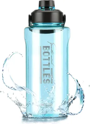 Imagen del producto de Botella de agua con asa, 2 litros, libre de BPA, a prueba de fugas, ideal para deportes y actividades al aire libre