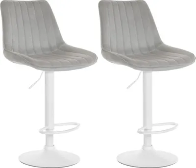 Produktbild von 2er Set Barhocker Toni Samt weiß grau