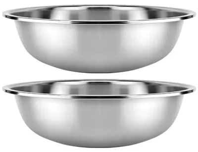 Produktbild von Set aus 2 Edelstahl-Rührschüsseln, 30 cm, stapelbar, für Backen, Kochen und Salate