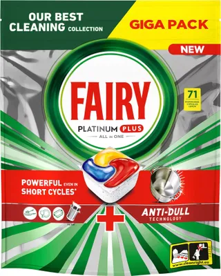 Produktbild von Fairy Spülmaschinen Tabs Platinum Plus Anti-Dull Anti-Schleier Zitrone - 71 Stück