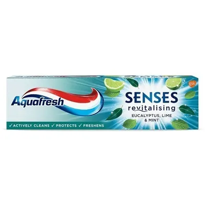 Obrázok produktu pre Aquafresh Senses Revitalizačná zubná pasta Eukalyptus & Limetka & Mäta, 75 ml