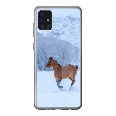 Produktbild von MuchoWow® Handyhülle Schutzhülle Hülle für Samsung Galaxy A52 5G Pferde - Schnee - Winter Silikon Softcase Handy Hülle - Umschlag