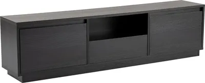 Image de Morrigan - Meuble TV noir 160x30x42h cm, 1 étagère