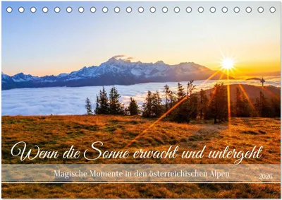 Produktbild von Wenn die Sonne erwacht und untergeht (Tischkalender 2026 DIN A5 quer), CALVENDO Monatskalender