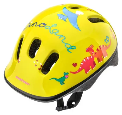 Image de Meteor - Casque de vélo pour enfants Dinosaure PP3774 (XS) (Jaune)