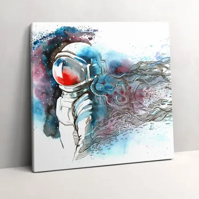 Produktbild von Astronaut abstraction – Leinwandbild Wandbild – 60x60 cm – Leinwandbilder – Wandbilder – Schlafzimmer – Flur
