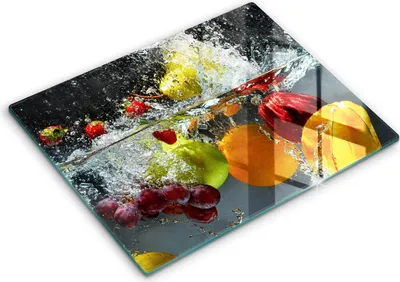 Produktbild von Abdeckung Glas - Küchenabdeckung - 40x52 cm - Abdeckplatte - Saftige Frucht in Wasser