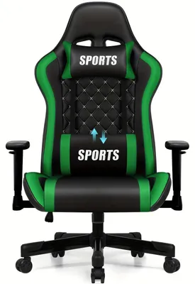 Productafbeelding van Ergonomische gamingstoel met lendensteun, voetsteun en maximaal belastbaar tot 150 kg