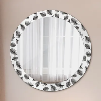 Obrázok produktu pre Dekoratívne Zrkadlo - Sklenený rám s Potlačou - Dekoratívne Nástenné Zrkadlo - 80 cm -  Perie