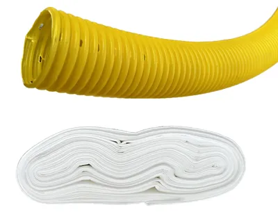 Obrázok produktu pre Drenážna rúra DN50 10 m perforovaná s filtračnou hadicou z geofleecu Drenážna rúna | žltá PVC-U | drenážny systém Drenážna rúra Drenážna hadica
