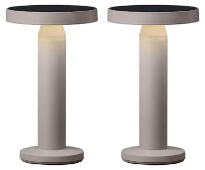 Produktbild von Luxus - Tischlampe Solar Rio - Taupe - H10 x Ø10