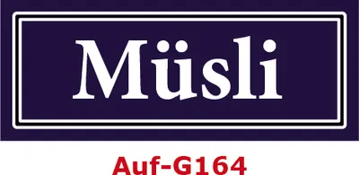 Produktbild von 5 Stück Gewürzaufkleber Müsli 40x16mm Gewürzetiketten Sticker Lebensmittel (Auf-G164)